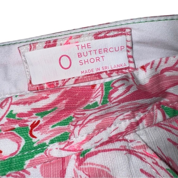 LILLY PULITZER Buttercup Scallop Hem Shorts in Pink Colony Flamingo Print Size 0 - Picture 14 of 16